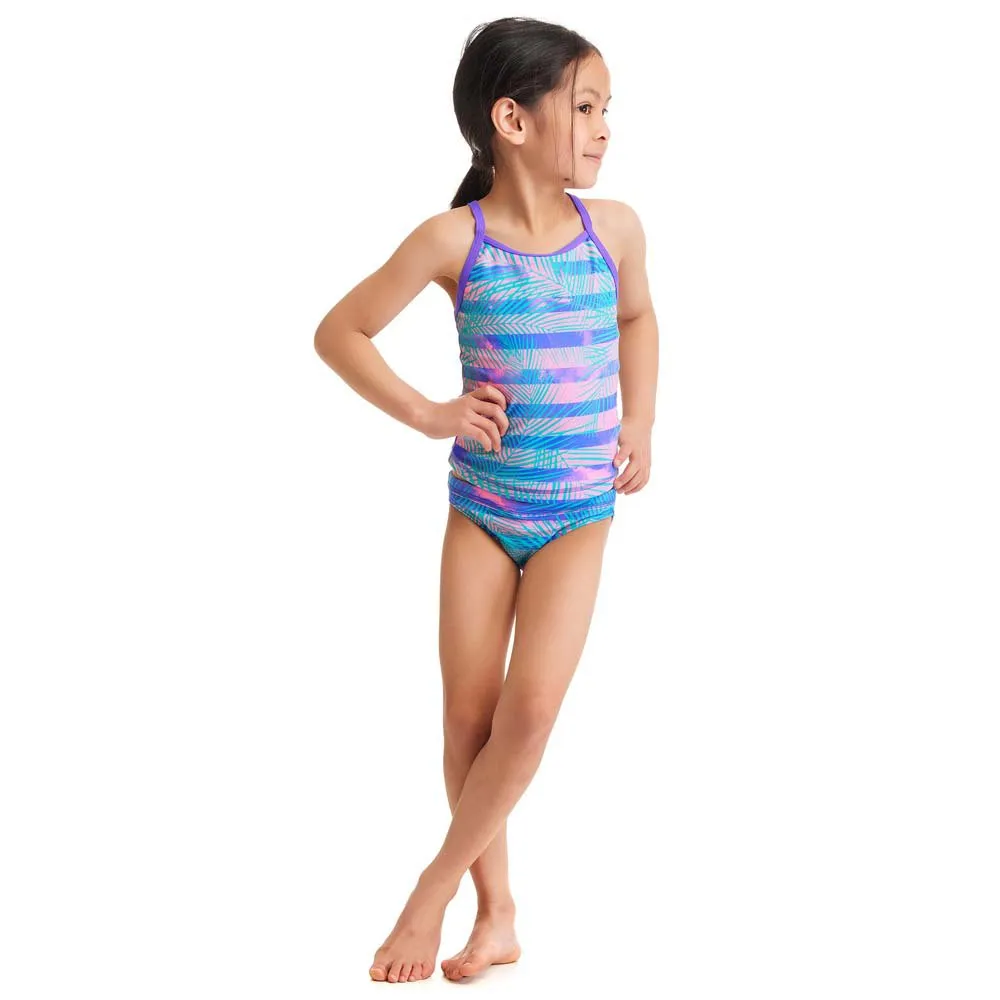 Funkita Swim Steady Pastel Palm Tankini, Blue / multi, 14Y
