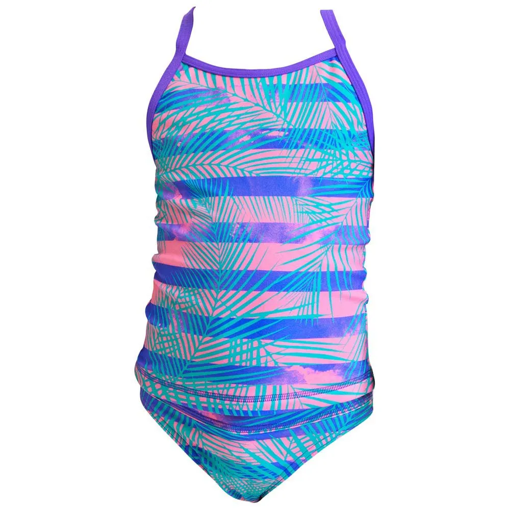 Funkita Swim Steady Pastel Palm Tankini, Blue / multi, 14Y