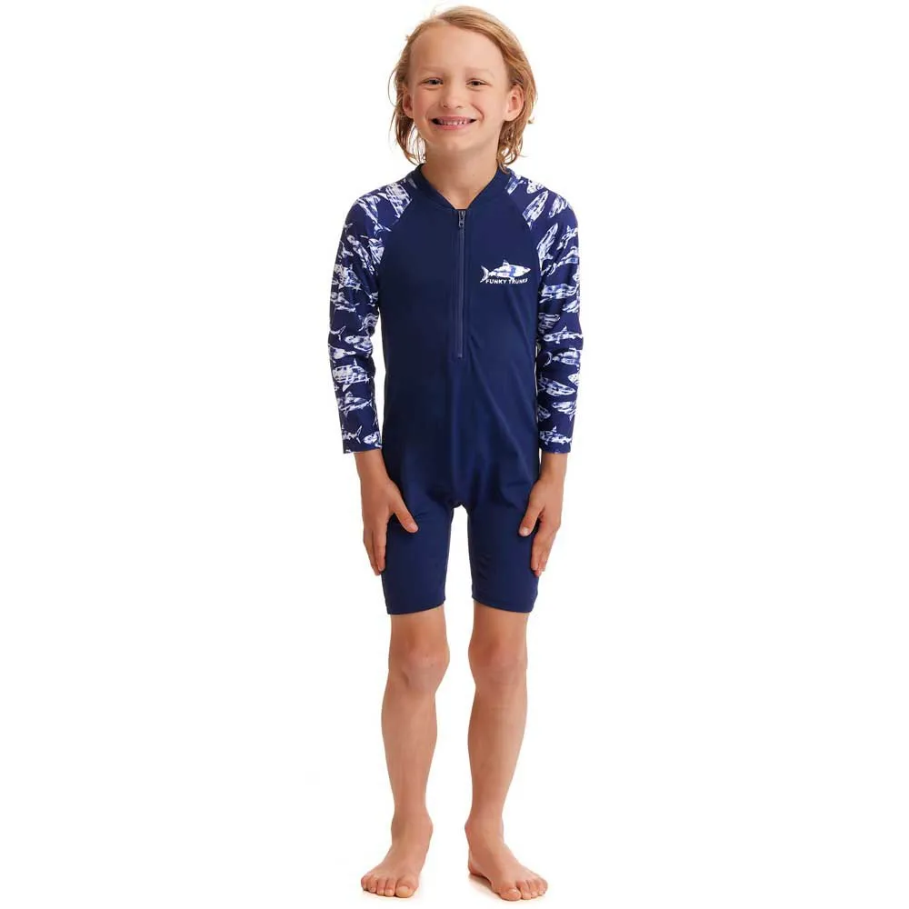 Funky Trunks Go Rompa Chompa Uv-schutz Overall Mit Langen Ärmeln Für Kinder, Navy / white, 4Y Funky Trunks Go Rompa Chompa Uv-schutz Overall Mit Langen Ärmeln Für Kinder, Navy / white, 4Y