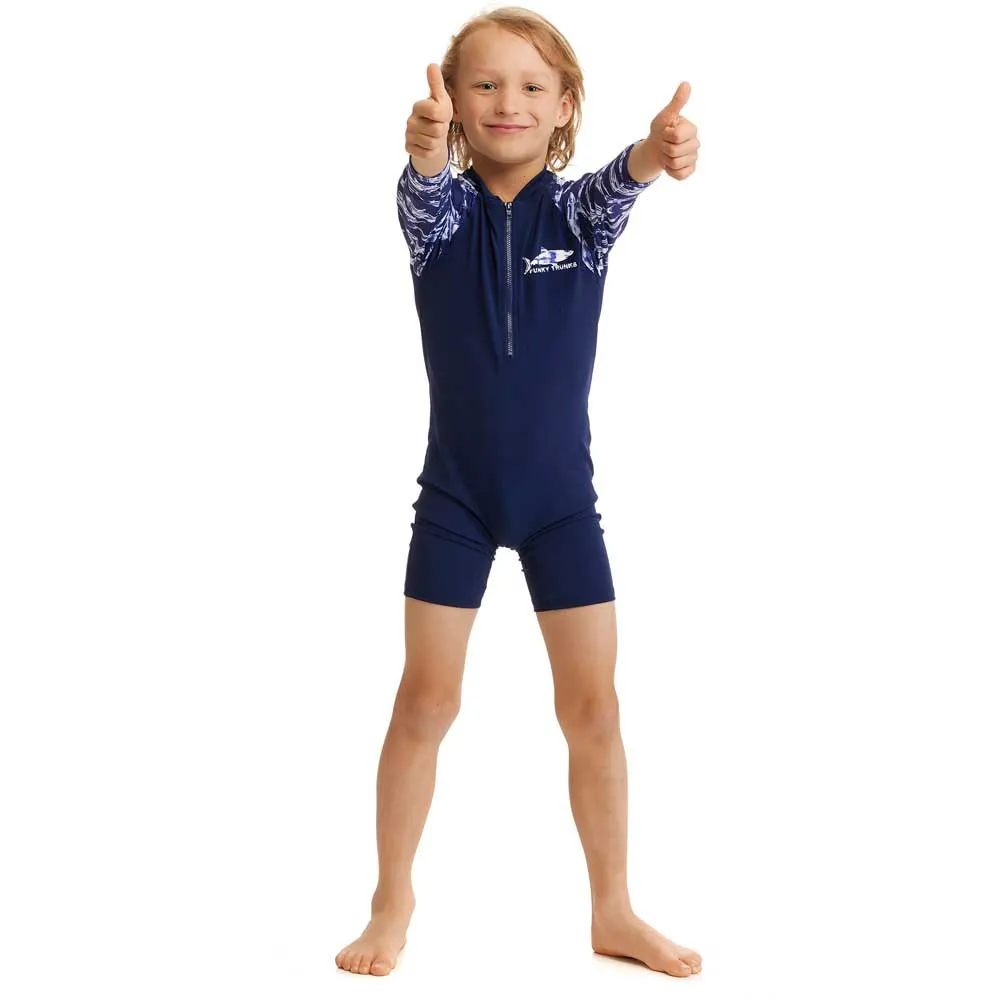 Funky Trunks Go Rompa Chompa Uv-schutz Overall Mit Langen Ärmeln Für Kinder, Navy / white, 4Y Funky Trunks Go Rompa Chompa Uv-schutz Overall Mit Langen Ärmeln Für Kinder, Navy / white, 4Y