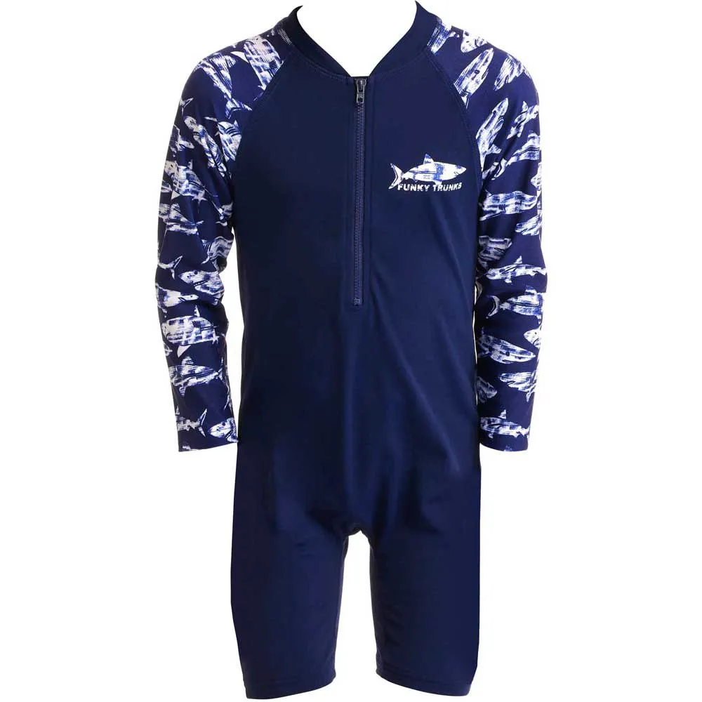 Funky Trunks Go Rompa Chompa Uv-schutz Overall Mit Langen Ärmeln Für Kinder, Navy / white, 4Y Funky Trunks Go Rompa Chompa Uv-schutz Overall Mit Langen Ärmeln Für Kinder, Navy / white, 4Y