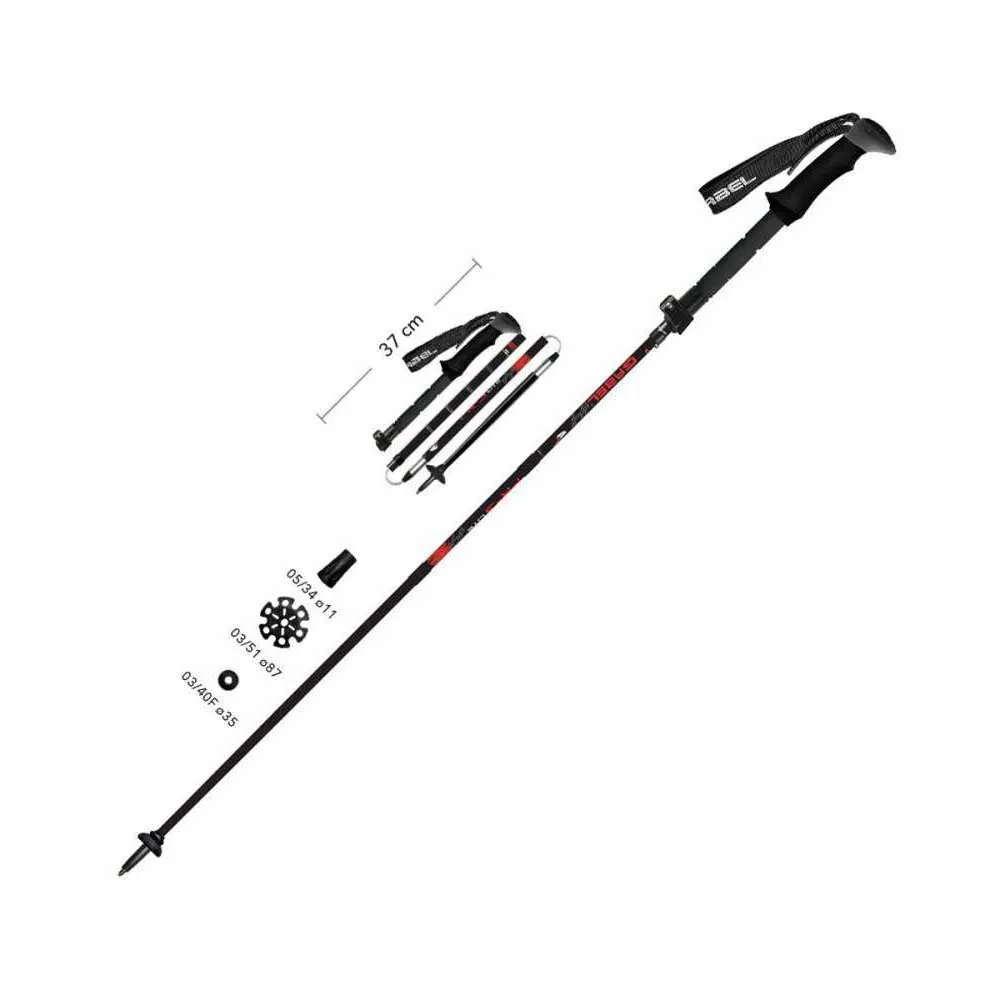 Gabel Fr-3 Ef Aluminio F60 Stöcke, Black / red, 37-130cm