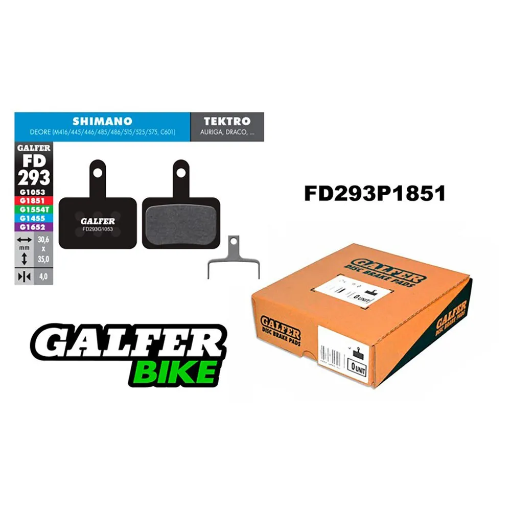 Galfer 293 Advanced Shimano Deore Scheibenbremsbeläge 30 Einheiten, Black, One Size Galfer 293 Advanced Shimano Deore Scheibenbremsbeläge 30 Einheiten, Black, One Size