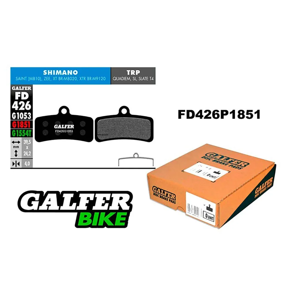 Galfer 426 Advanced Shimano Saint/zee/8020/9120 4 Pistons Scheibenbremsbeläge 30 Einheiten, Black, One Size Galfer 426 Advanced Shimano Saint/zee/8020/9120 4 Pistons Scheibenbremsbeläge 30 Einheiten, Black, One Size