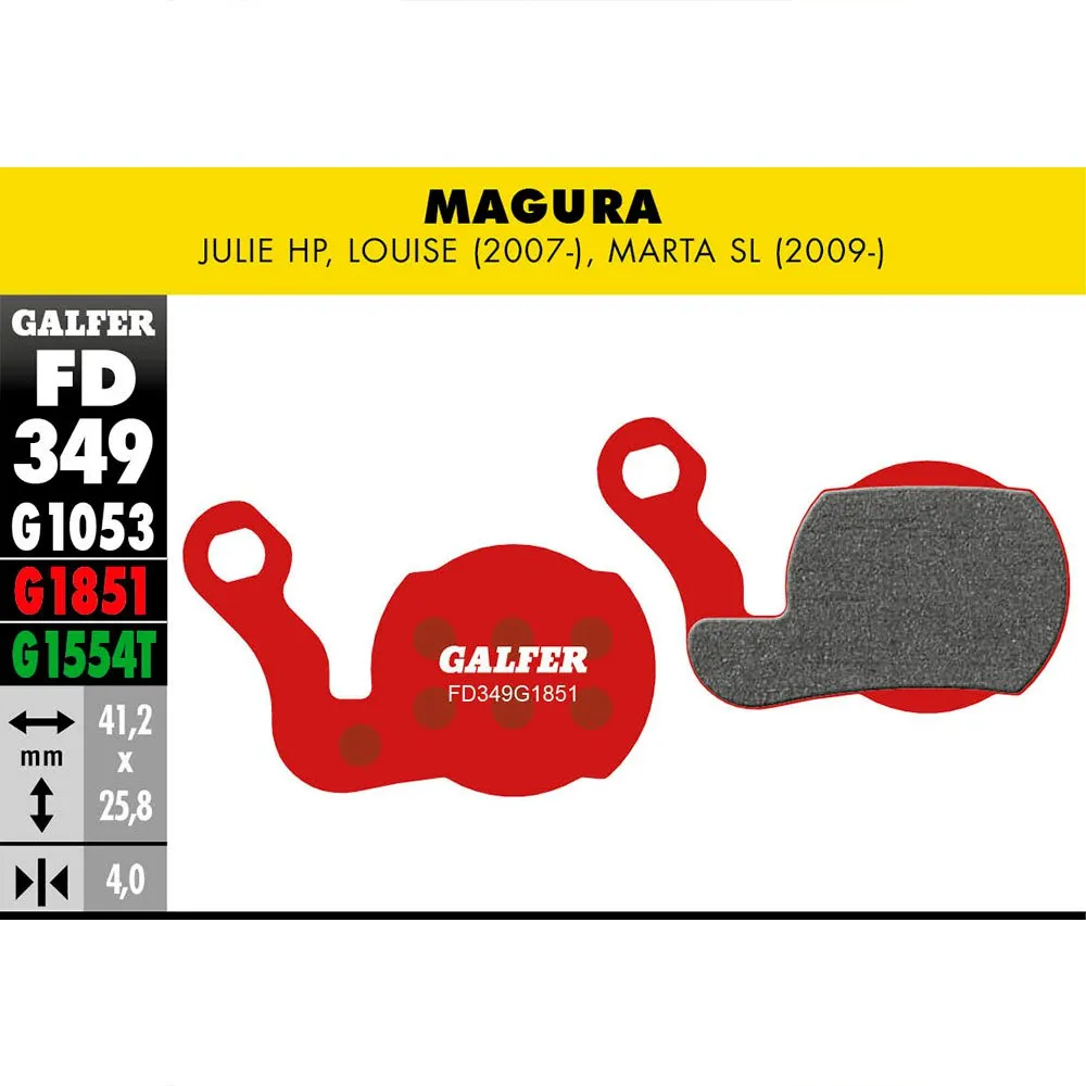 Galfer Magura Julie Hp/louise Scheibenbremsbeläge, Red, One Size Galfer Magura Julie Hp/louise Scheibenbremsbeläge, Red, One Size