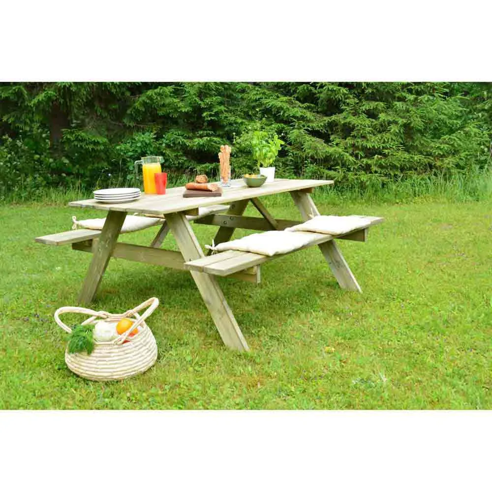 Gardiun Solid Picnic Tisch, Wooden, 177 x 151 x 77cm Gardiun Solid Picnic Tisch, Wooden, 177 x 151 x 77cm