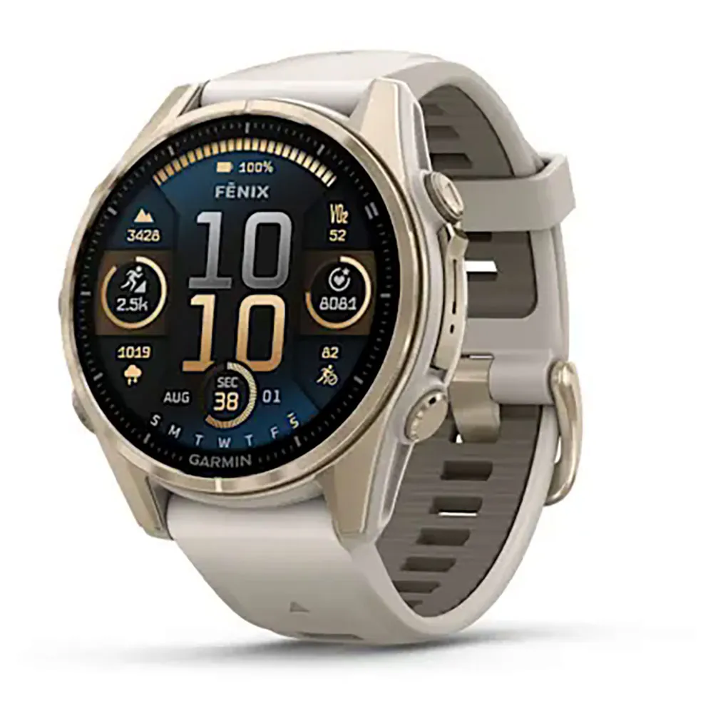 Garmin Fenix 8 43 Mm Amoled Sapphire Uhr Refurbished, Fog gray / soft gold stainless steel