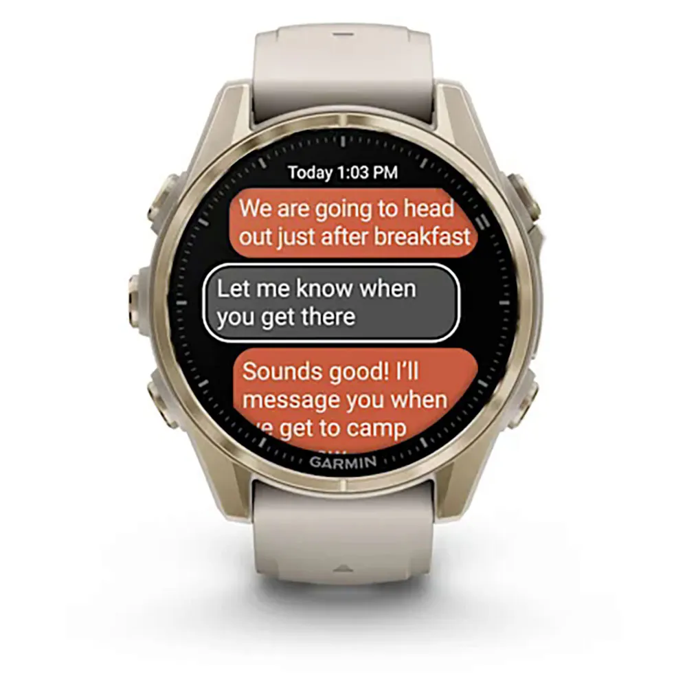 Garmin Fenix 8 43 Mm Amoled Sapphire Uhr Refurbished, Fog gray / soft gold stainless steel