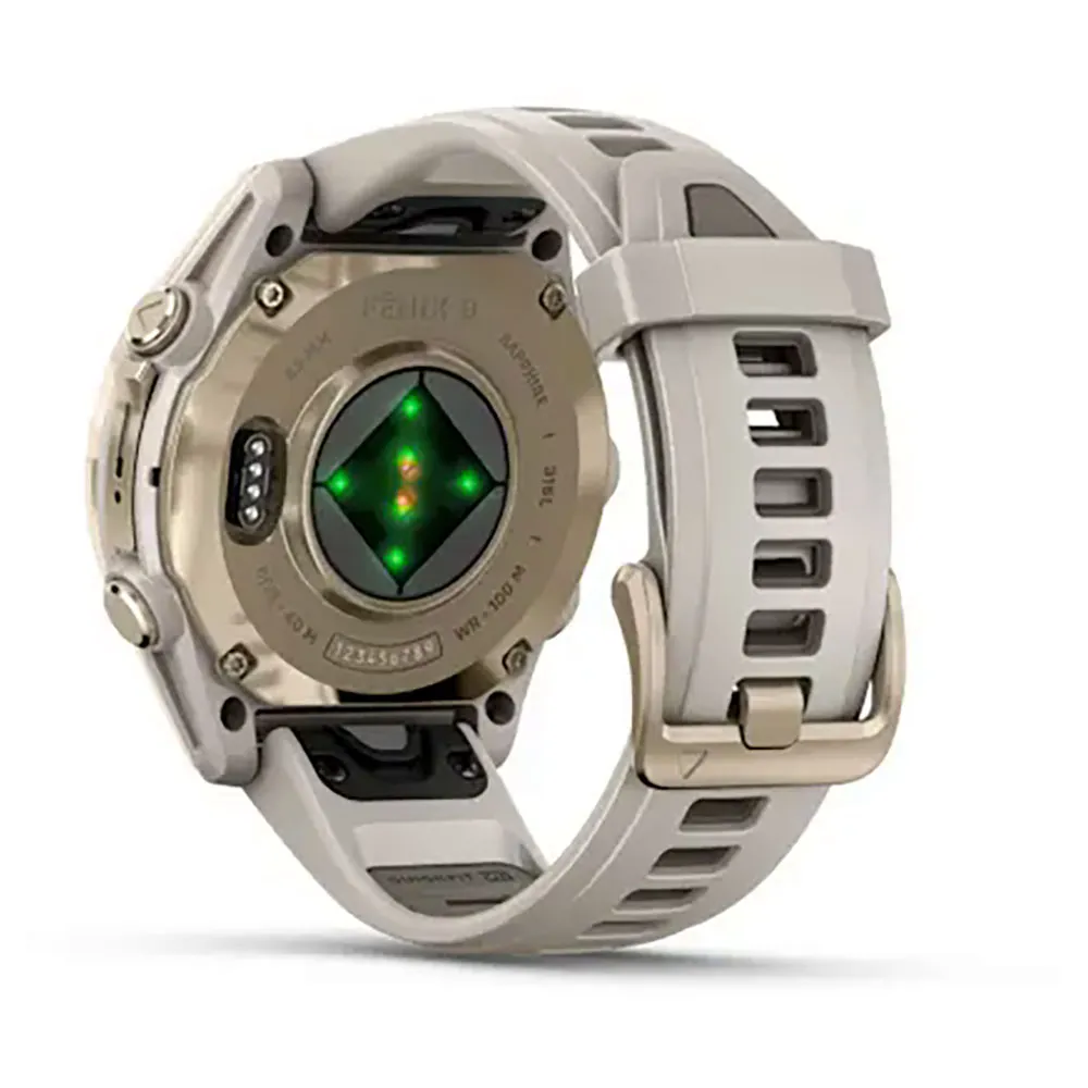 Garmin Fenix 8 43 Mm Amoled Sapphire Uhr Refurbished, Fog gray / soft gold stainless steel