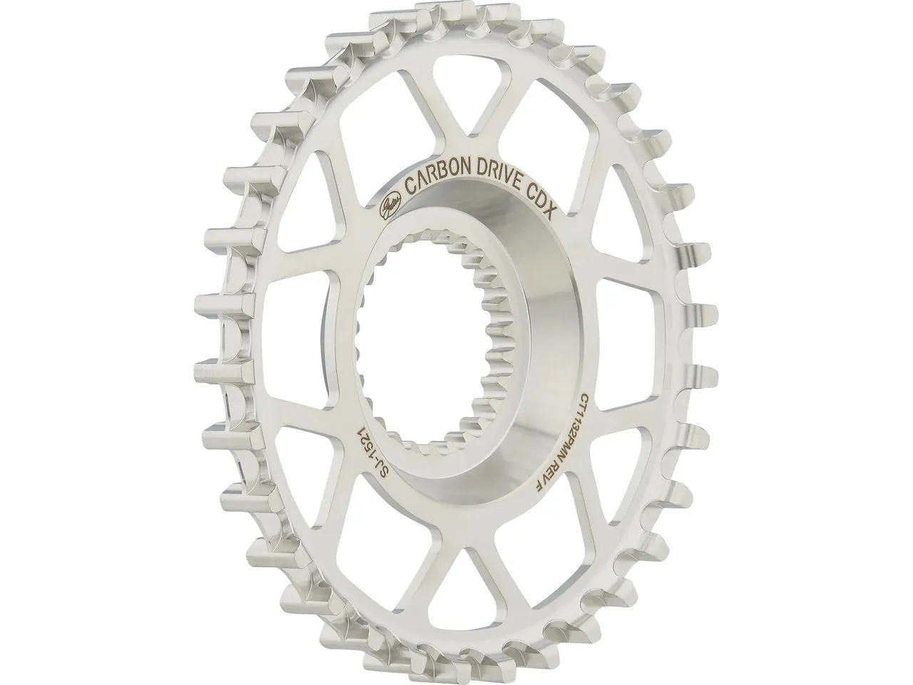 Gates Carbon Drive CDX Vordere Riemenscheibe Pinion, Silber, 32t Gates Carbon Drive CDX Vordere Riemenscheibe Pinion, Silber, 32t