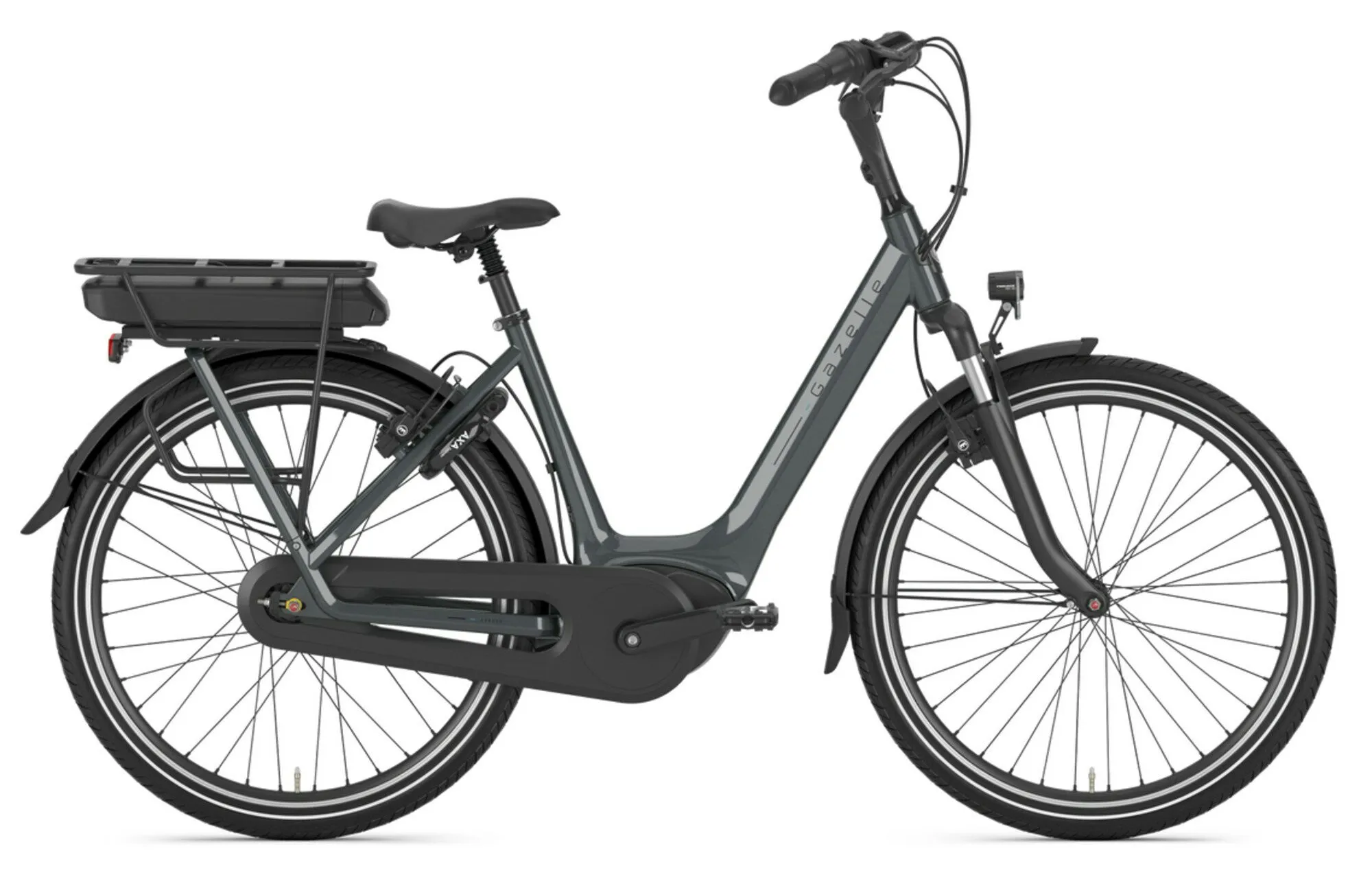 Gazelle Arroyo C7+ HMB 26" anthracite grey gloss 26" 400 Wh Wave, Hersteller-anthracite grey gloss, 46cm