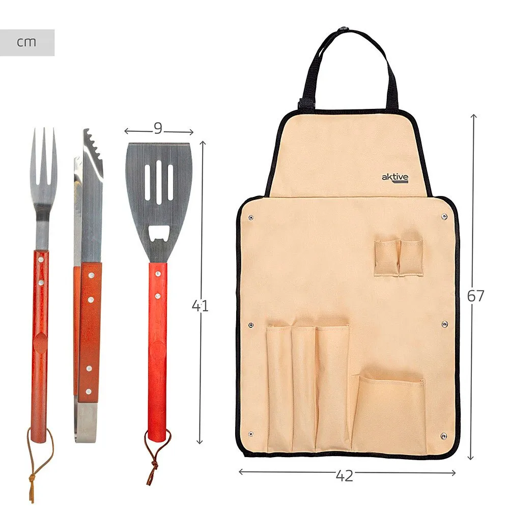 Generico Grillschürze Mit 7 Utensilien, Multicolor, One Size Generico Grillschürze Mit 7 Utensilien, Multicolor, One Size