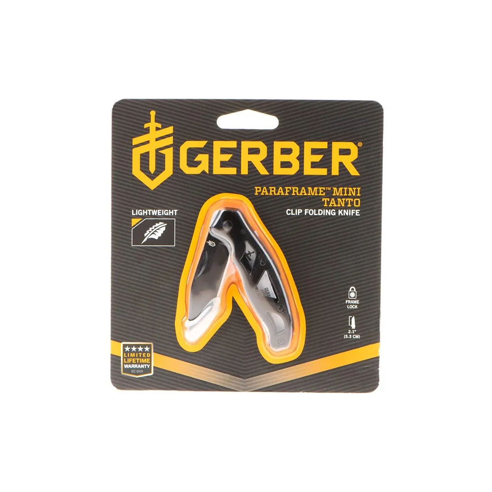 Gerber Mini Paraframe Folder Taschenmesser, Black, One Size