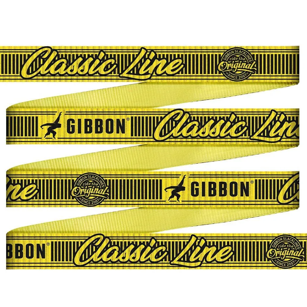GIBBON Slacklines Classic Line Treewear Slackline, Yellow, One Size GIBBON Slacklines Classic Line Treewear Slackline, Yellow, One Size