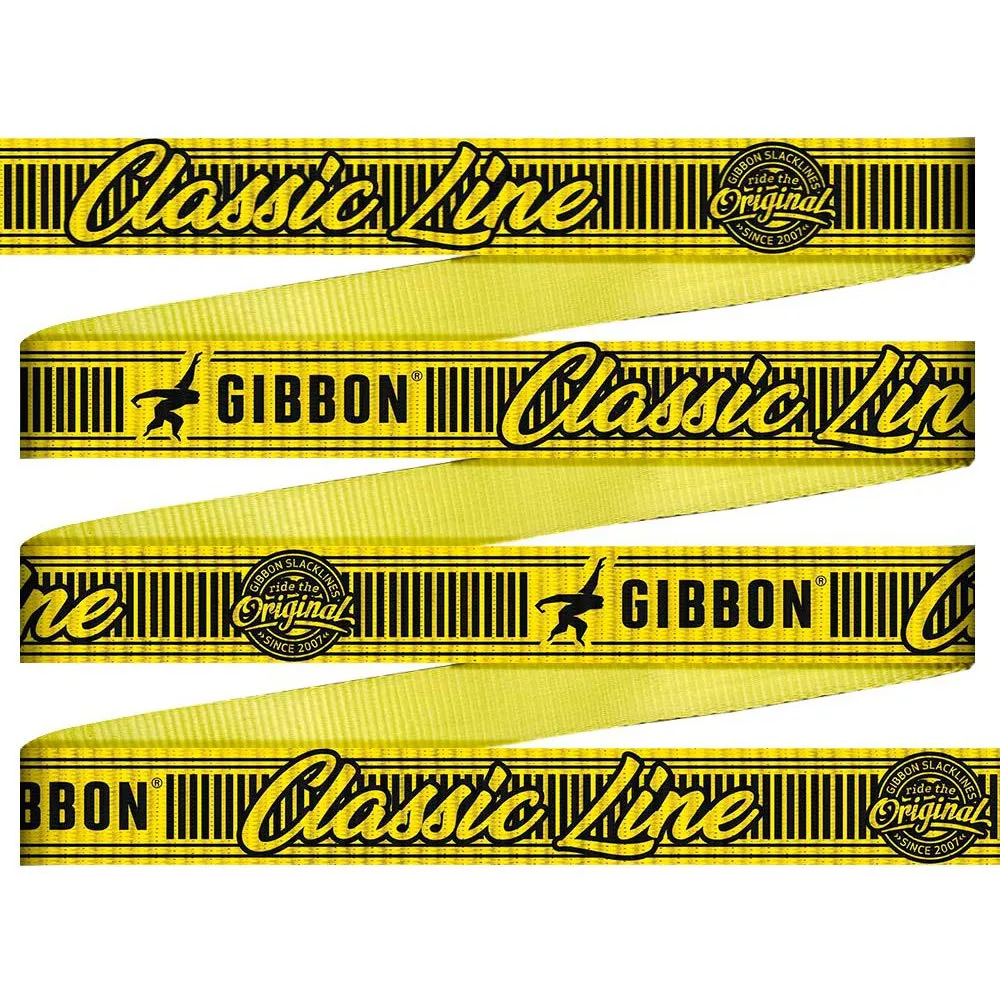 GIBBON Slacklines Classic Line X13 Xl Slackline, Yellow, 25m GIBBON Slacklines Classic Line X13 Xl Slackline, Yellow, 25m