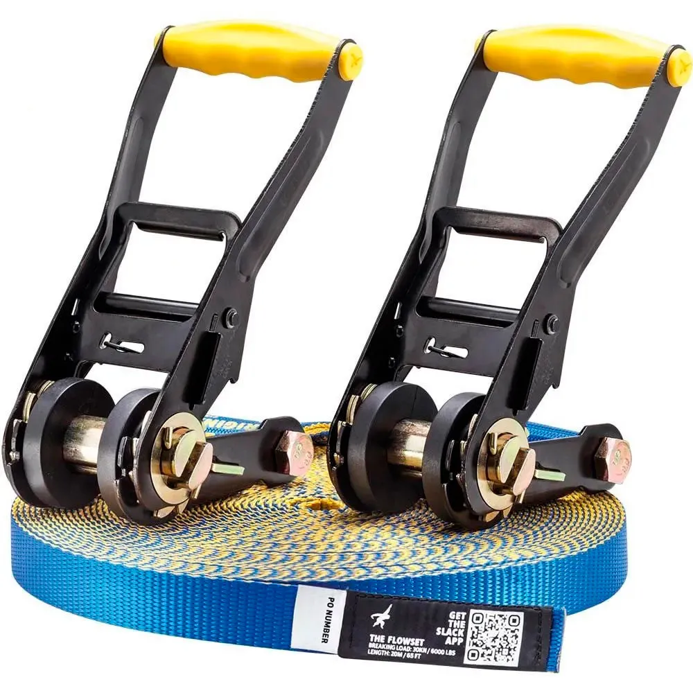 GIBBON Slacklines Flow Line Treewear Slackline, Blue, 25m