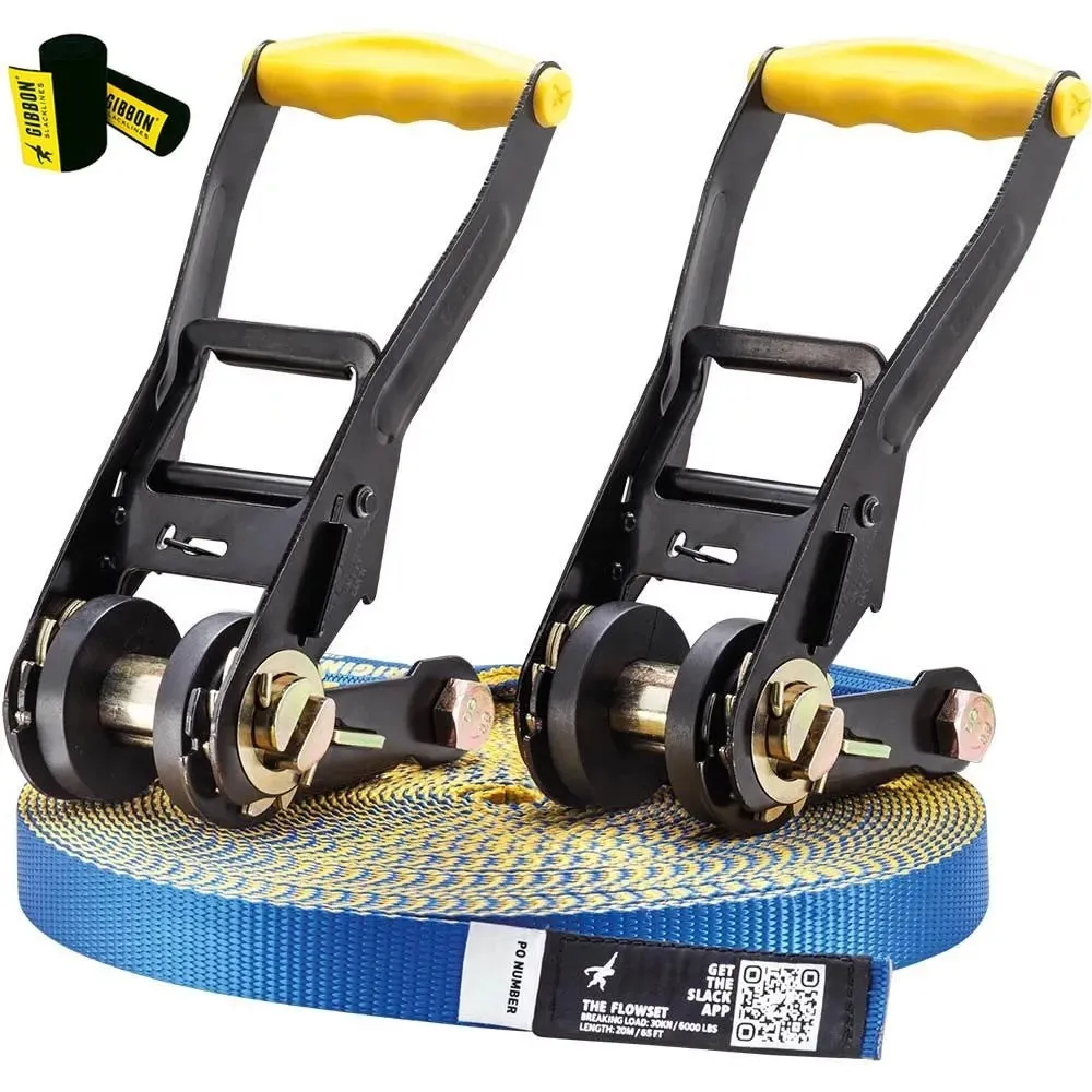 GIBBON Slacklines Flow Line Treewear Slackline, Blue, 25m