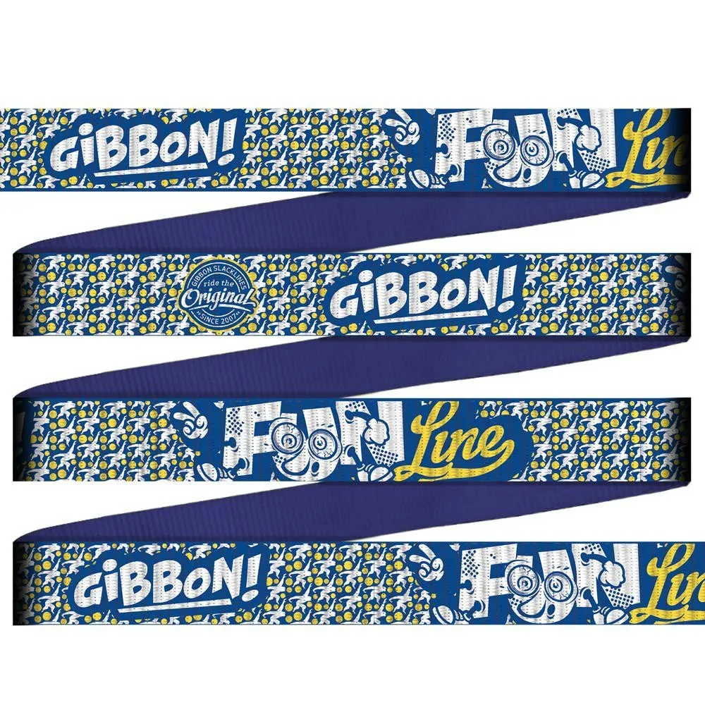 GIBBON Slacklines Fun Line Treewear Slackline, Blue, One Size GIBBON Slacklines Fun Line Treewear Slackline, Blue, One Size