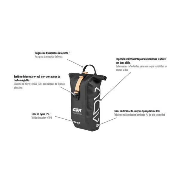 Givi Bike Carrier Rahmentasche 3.5l, Black, One Size Givi Bike Carrier Rahmentasche 3.5l, Black, One Size