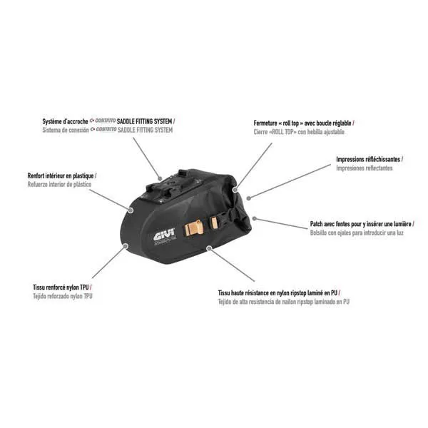 Givi Bike Gateway Satteltasche 3l, Black, One Size Givi Bike Gateway Satteltasche 3l, Black, One Size