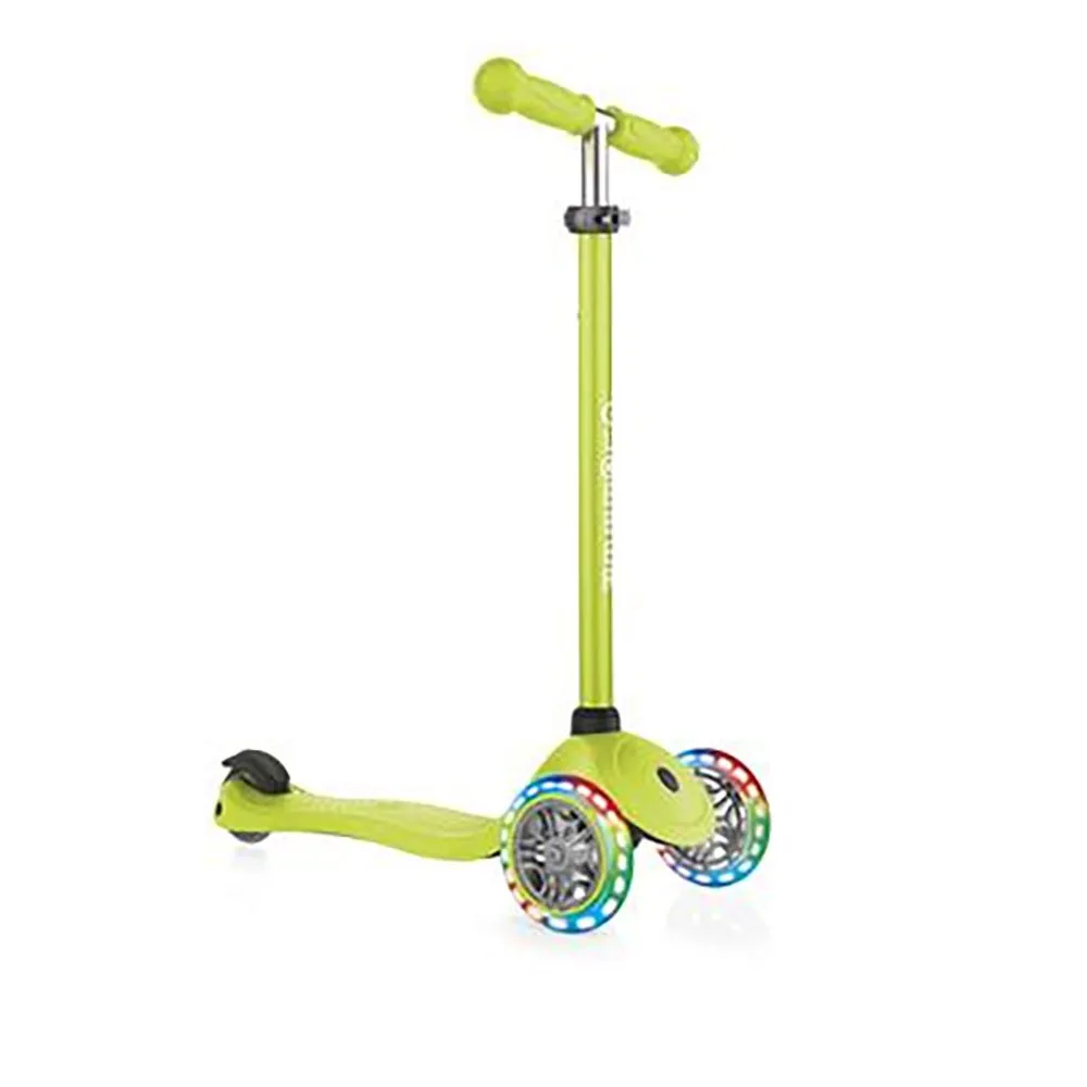 Globber Primo Lights Tretroller, Lime green, One Size Globber Primo Lights Tretroller, Lime green, One Size