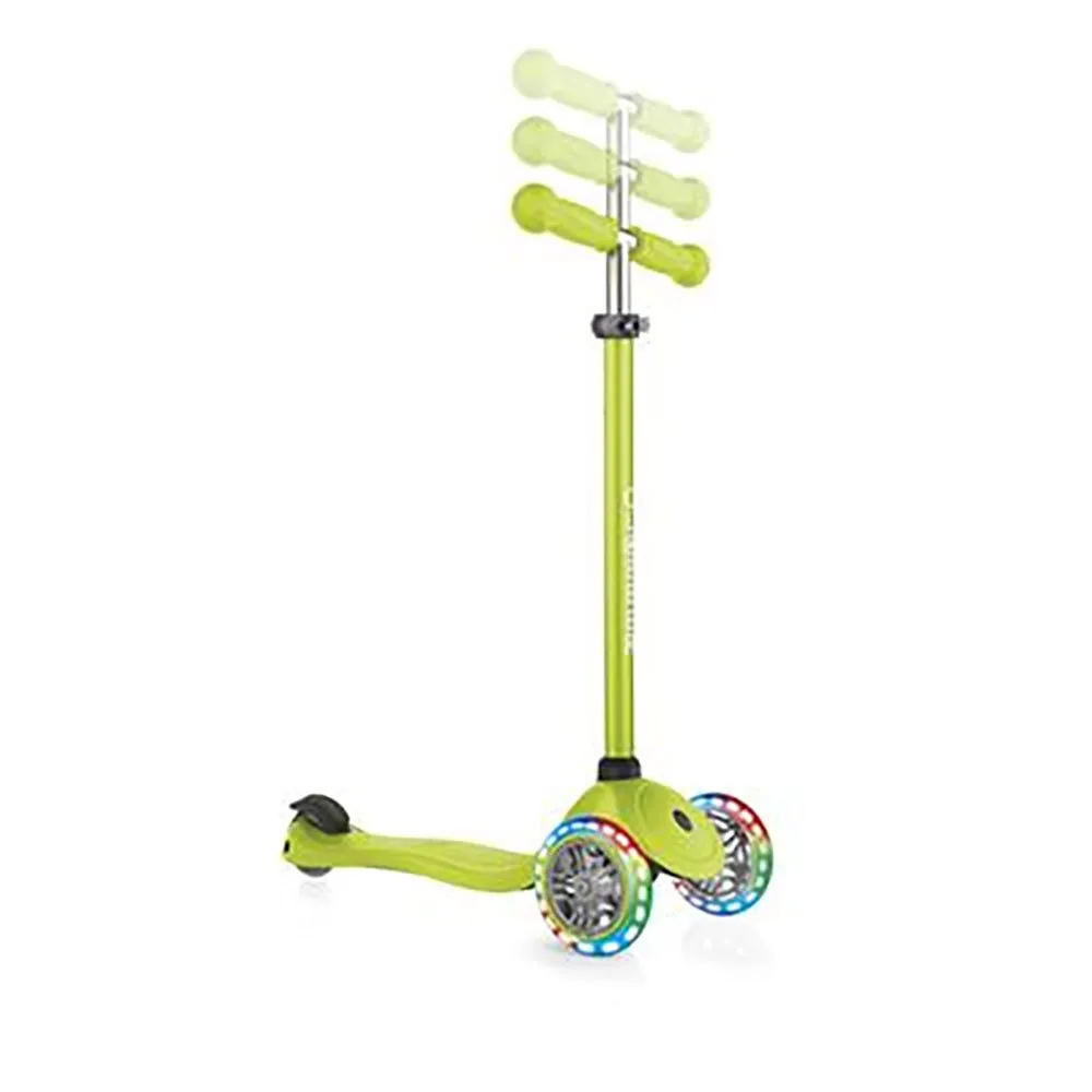 Globber Primo Lights Tretroller, Lime green, One Size Globber Primo Lights Tretroller, Lime green, One Size