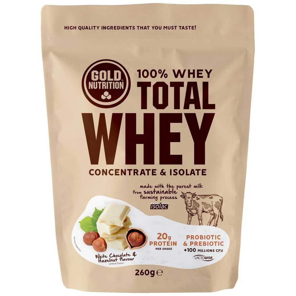 Gold Nutrition Total Molkenprotein Weiße Schokolade Und Haselnuss 260g, Beige, One Size Gold Nutrition Total Molkenprotein Weiße Schokolade Und Haselnuss 260g, Beige, One Size