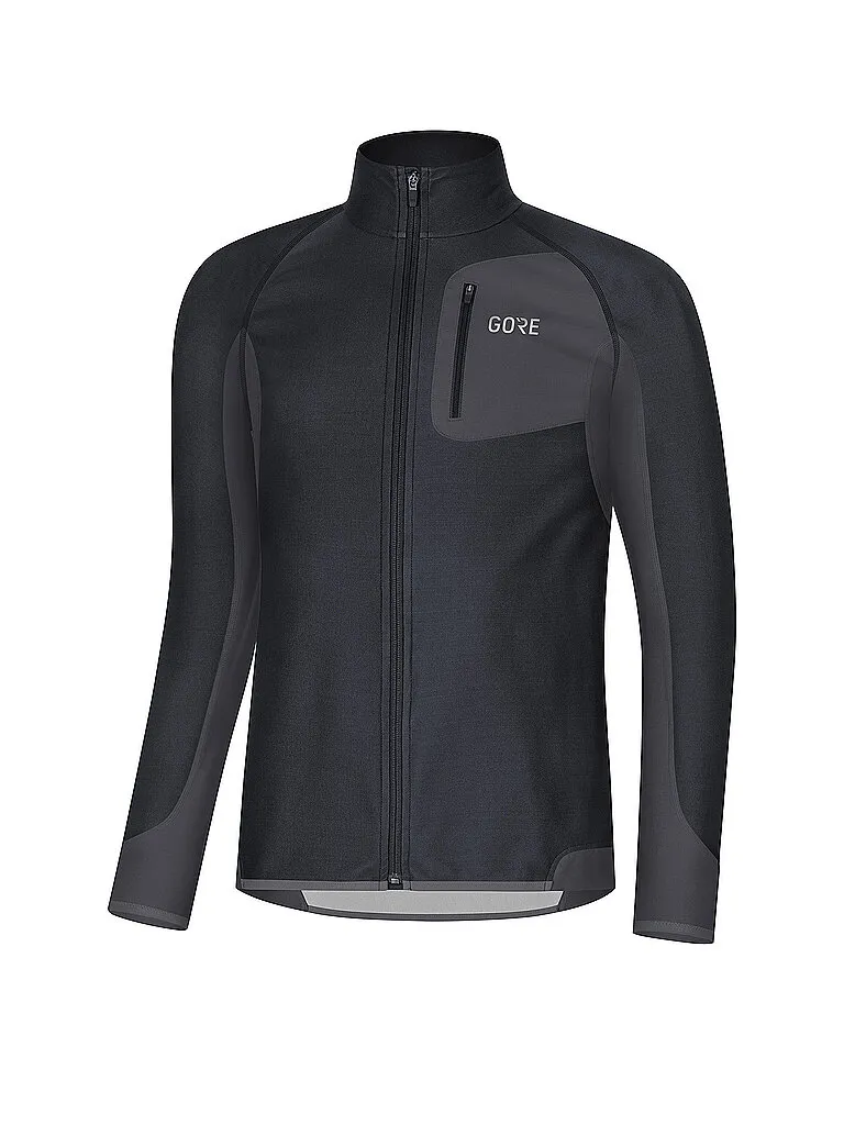 GOREWEAR Herren Laufjacke R3 Partial GORE® WINDSTOPPER®, Schwarz