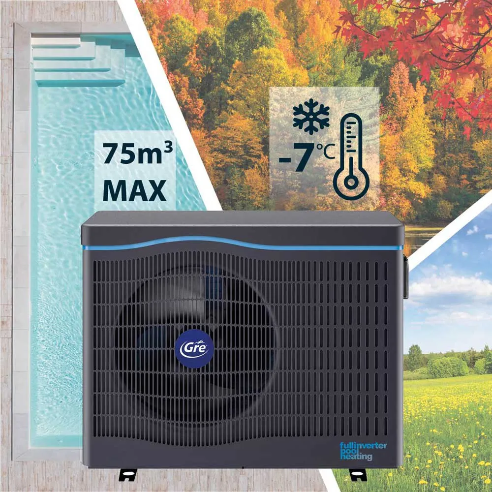 Gre Accessories 60 M³ 230 V Ø50 Mm 9.5kw Inverter-wärmepumpe Refurbished, Black, 60m³ Gre Accessories 60 M³ 230 V Ø50 Mm 9.5kw Inverter-wärmepumpe Refurbished, Black, 60m³