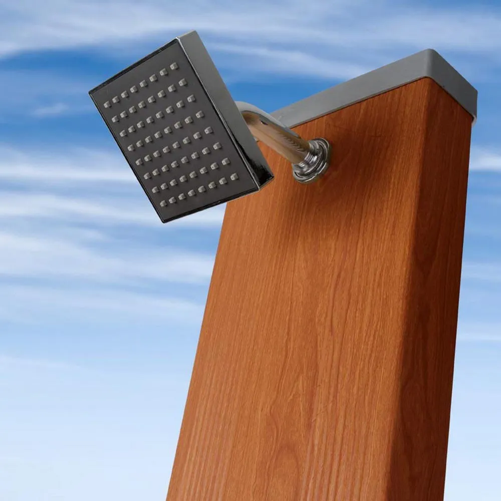 Gre Accessories Aluminium Quadratische Solardusche Mit Holzoptik, Brown, 32L Gre Accessories Aluminium Quadratische Solardusche Mit Holzoptik, Brown, 32L