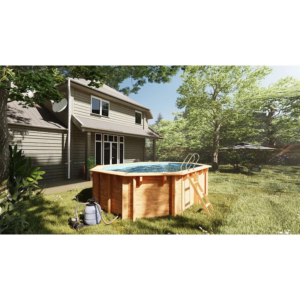 Gre Accessories Canelle 2 Oval Schwimmbadauskleidung Aus Holz, Blue, 487 x 286 x 114cm Gre Accessories Canelle 2 Oval Schwimmbadauskleidung Aus Holz, Blue, 487 x 286 x 114cm
