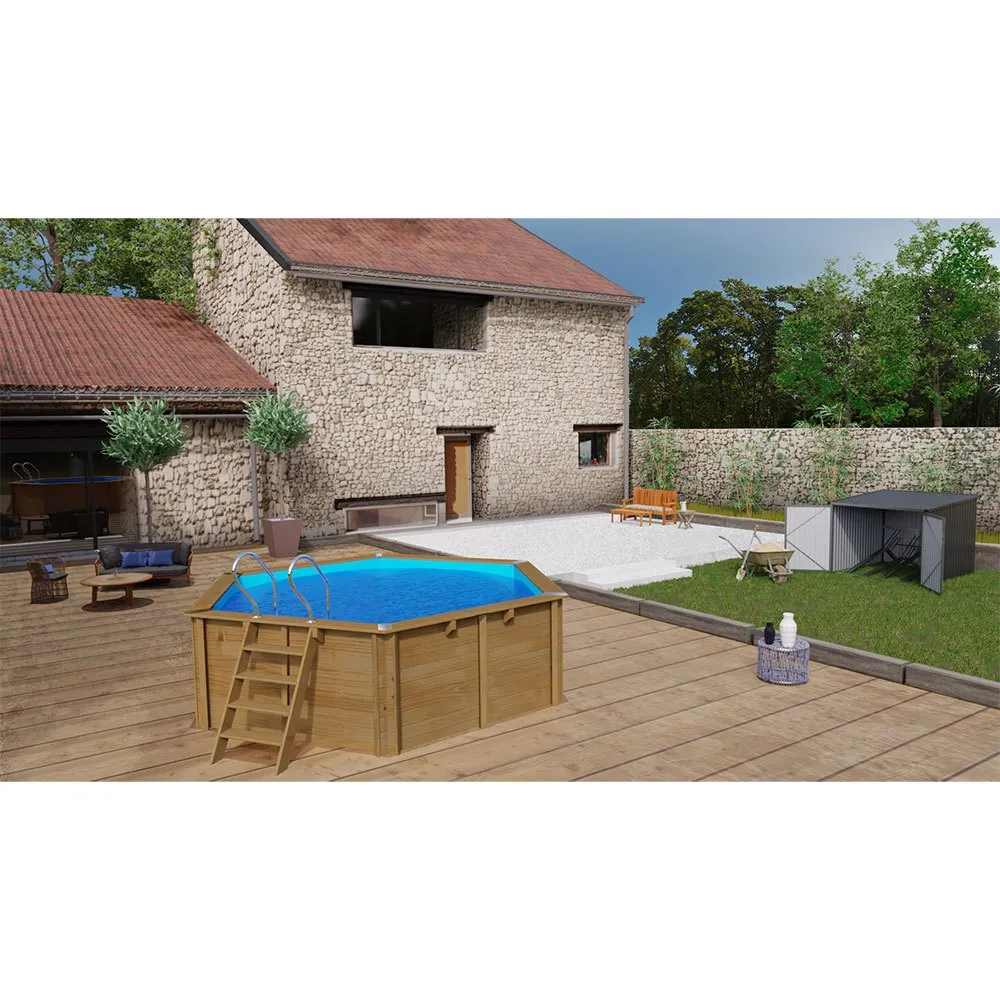 Gre Accessories Für Runde Ananas Holzpoolfolie, Blue, Ø376 x 116cm Gre Accessories Für Runde Ananas Holzpoolfolie, Blue, Ø376 x 116cm