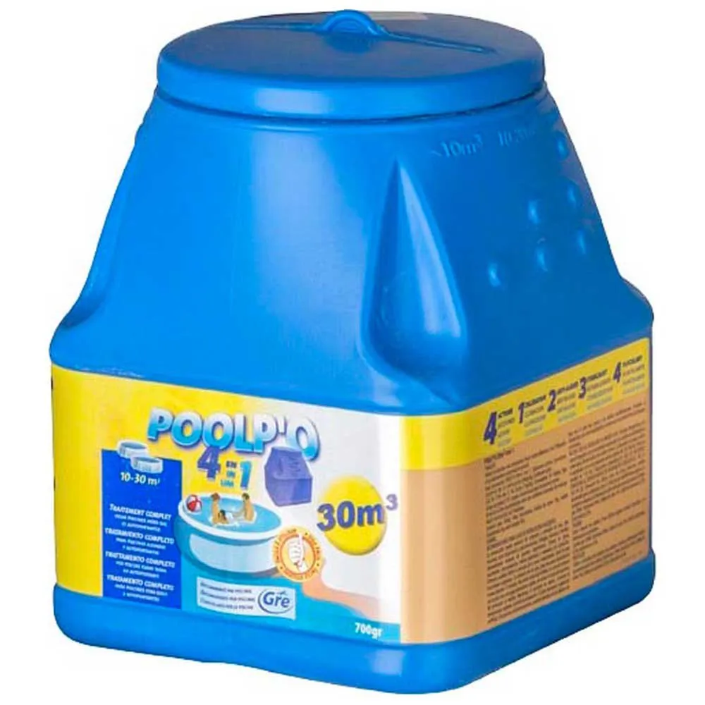 Gre Accessories Poolp´o ³ Multifunktionsbehandlung 4 Aktionen 10-30 M, Blue, 700g Gre Accessories Poolp´o ³ Multifunktionsbehandlung 4 Aktionen 10-30 M, Blue, 700g
