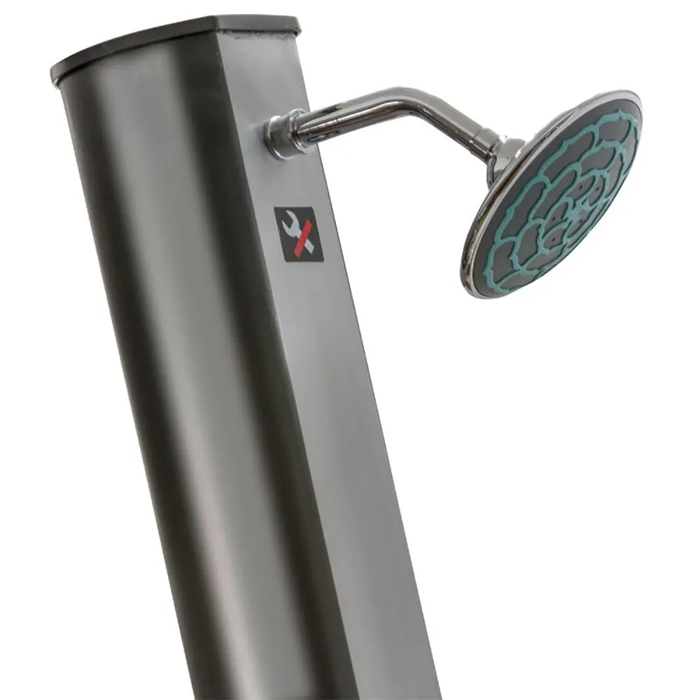 Gre Accessories Solar Dusche Aus Pvc Mit Fußhahn 35l, Black / silver, 214cm Gre Accessories Solar Dusche Aus Pvc Mit Fußhahn 35l, Black / silver, 214cm