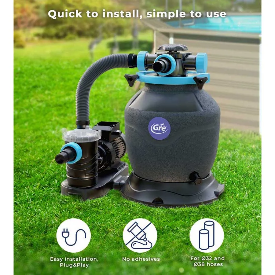 Gre Accessories Versapool Monoblock 320mm Without Prefilter 32-38mm 4m3/h Sandpumpe, Grey, One Size Gre Accessories Versapool Monoblock 320mm Without Prefilter 32-38mm 4m3/h Sandpumpe, Grey, One Size