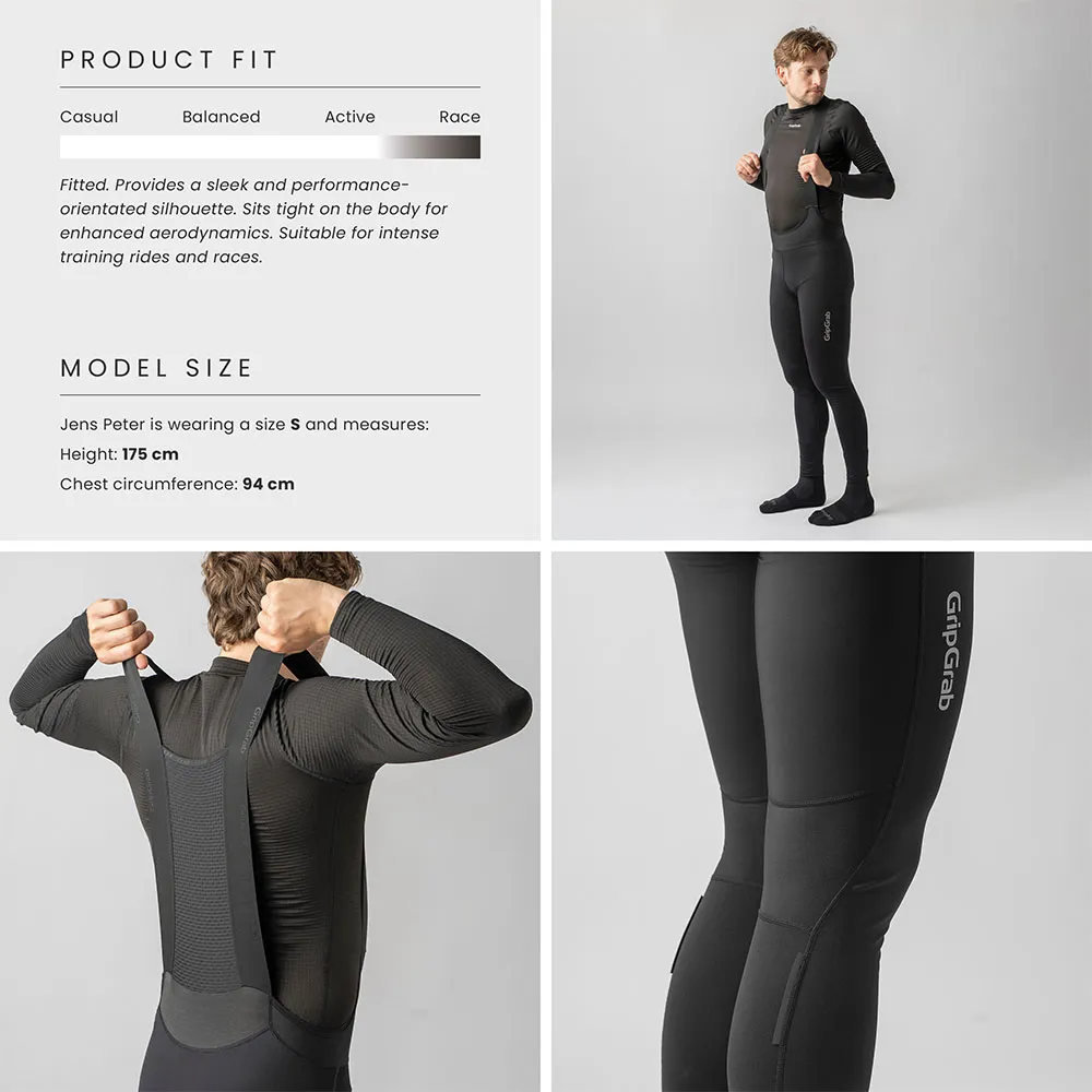 GripGrab PACR Water-Resistant Bib Tights Trägerhose ohne Sitzpolster, Black GripGrab PACR Water-Resistant Bib Tights Trägerhose ohne Sitzpolster, Black