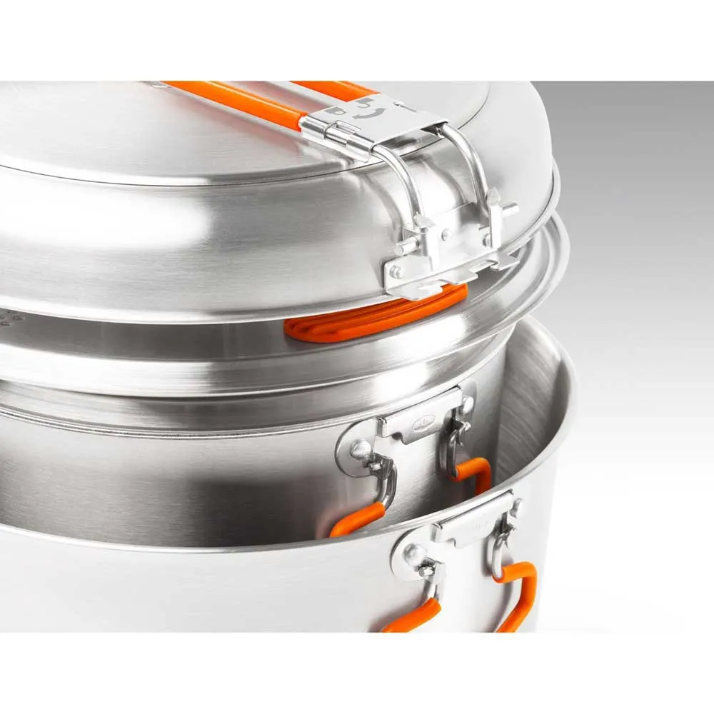 GSI Glacier Base Camper Large Küchenset Aus Edelstahl, Silver, One Size GSI Glacier Base Camper Large Küchenset Aus Edelstahl, Silver, One Size