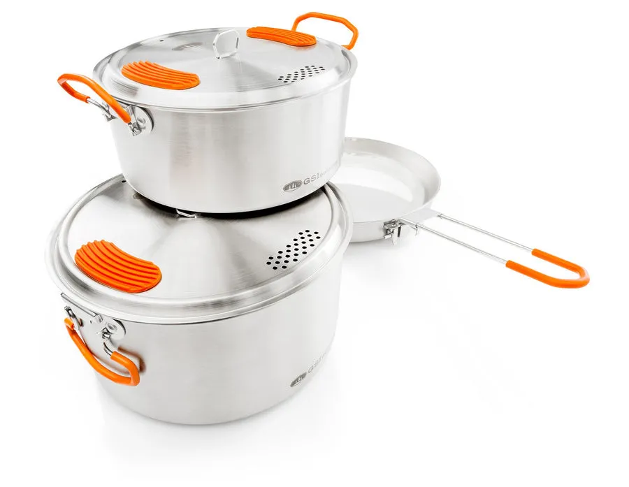 GSI Glacier Base Camper Medium Küchenset Aus Edelstahl, Silver, One Size GSI Glacier Base Camper Medium Küchenset Aus Edelstahl, Silver, One Size