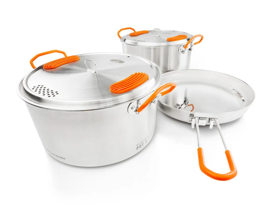 GSI Glacier Base Camper Medium Küchenset Aus Edelstahl, Silver, One Size GSI Glacier Base Camper Medium Küchenset Aus Edelstahl, Silver, One Size
