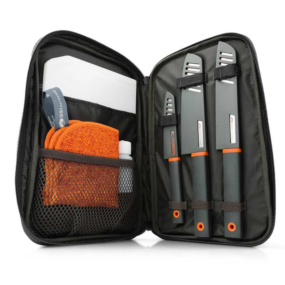 GSI Santoku Messerset, Black / orange, One Size GSI Santoku Messerset, Black / orange, One Size