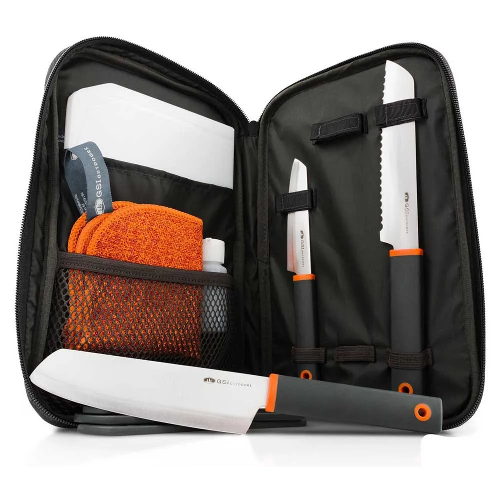 GSI Santoku Messerset, Black / orange, One Size GSI Santoku Messerset, Black / orange, One Size