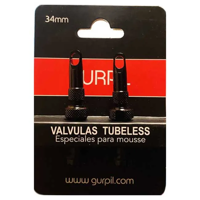 Gurpil Tubeless Aluminium Ventile 2 Einheiten, Black, 80mm