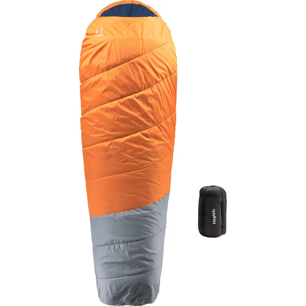 Haglöfs Moonlite +7ºc Schlafsack, Tangerine / gravel grey, Left Zipper Haglöfs Moonlite +7ºc Schlafsack, Tangerine / gravel grey, Left Zipper