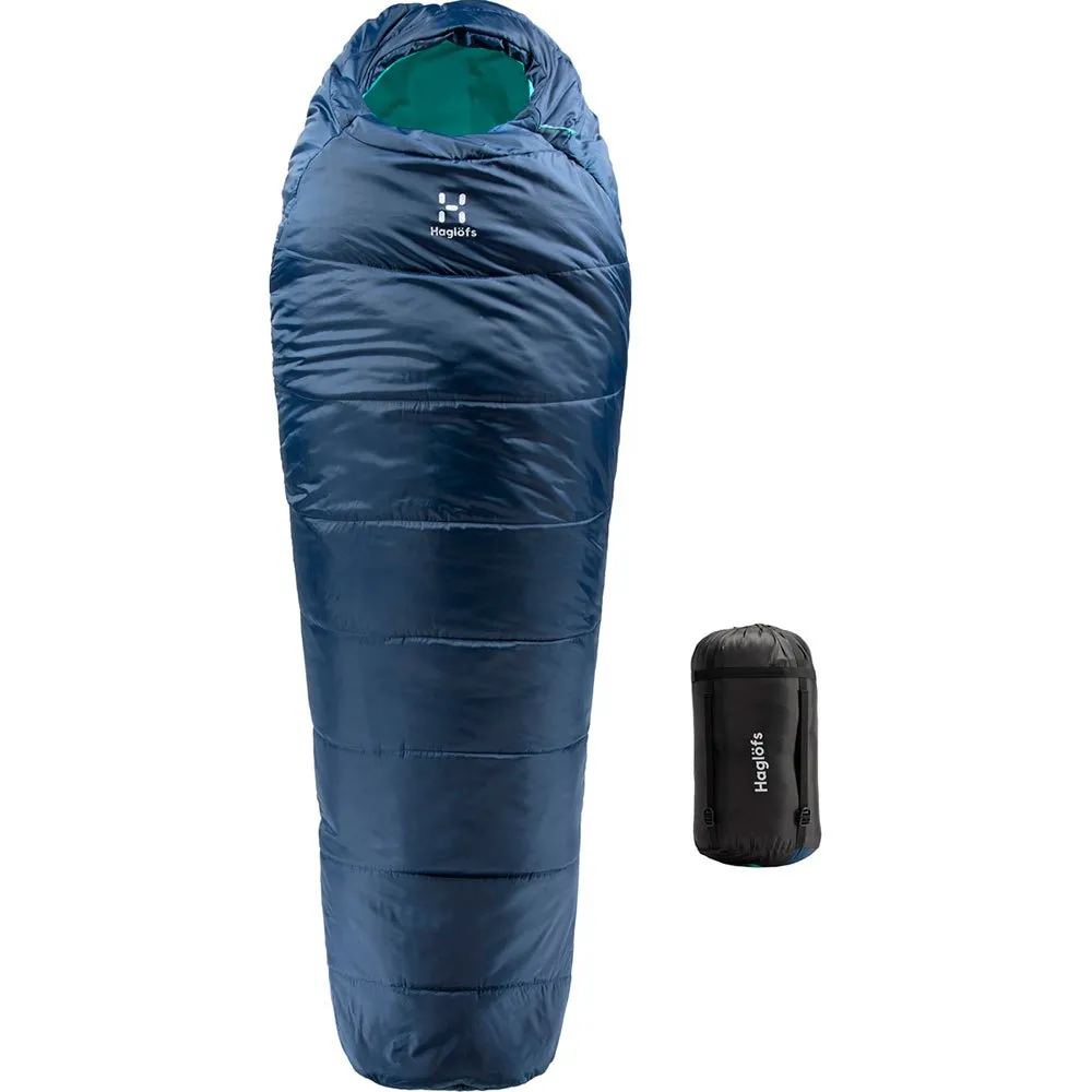 Haglöfs Musca -13ºc Schlafsack, Midnight blue / mint, Left Zipper Haglöfs Musca -13ºc Schlafsack, Midnight blue / mint, Left Zipper