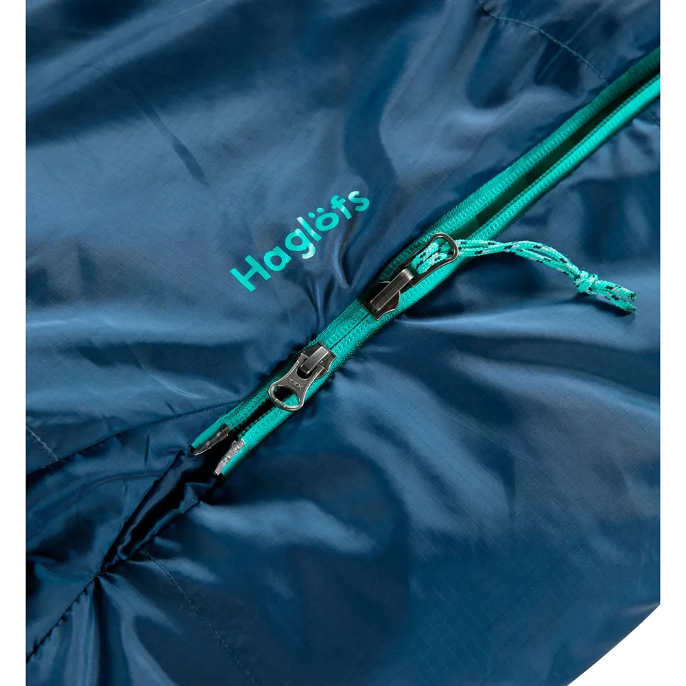 Haglöfs Musca -1ºc Schlafsack, Midnight blue / mint, Left Zipper Haglöfs Musca -1ºc Schlafsack, Midnight blue / mint, Left Zipper