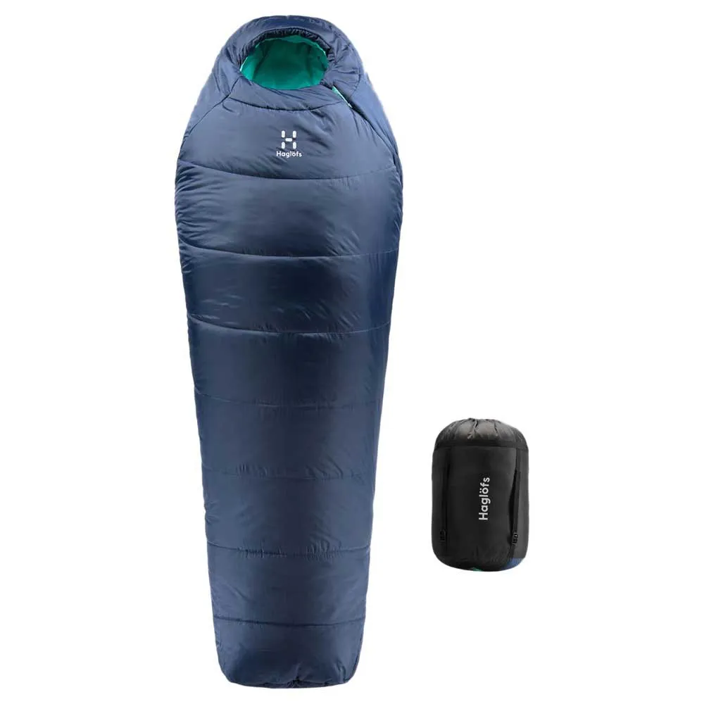 Haglöfs Musca -26ºc Schlafsack, Midnight blue / mint, Left Zipper