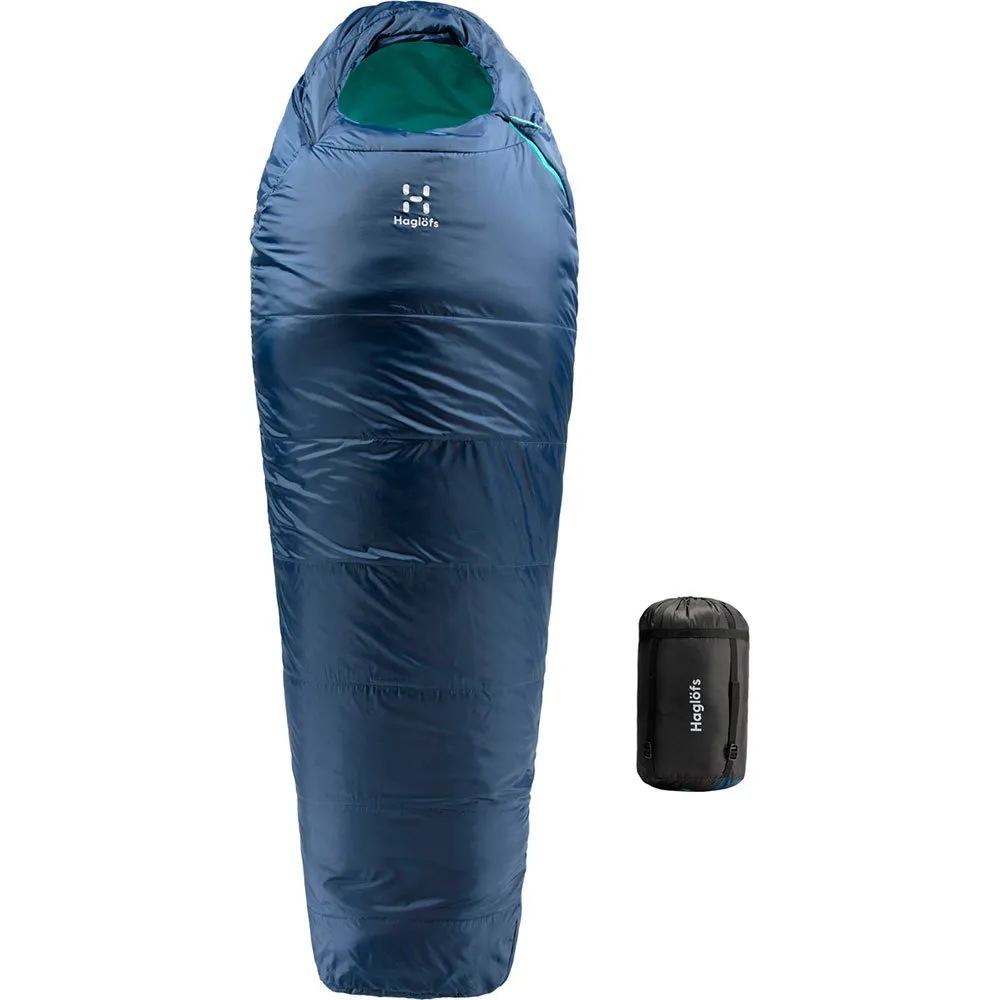 Haglöfs Musca -5ºc Schlafsack, Midnight blue / mint, Left Zipper Haglöfs Musca -5ºc Schlafsack, Midnight blue / mint, Left Zipper