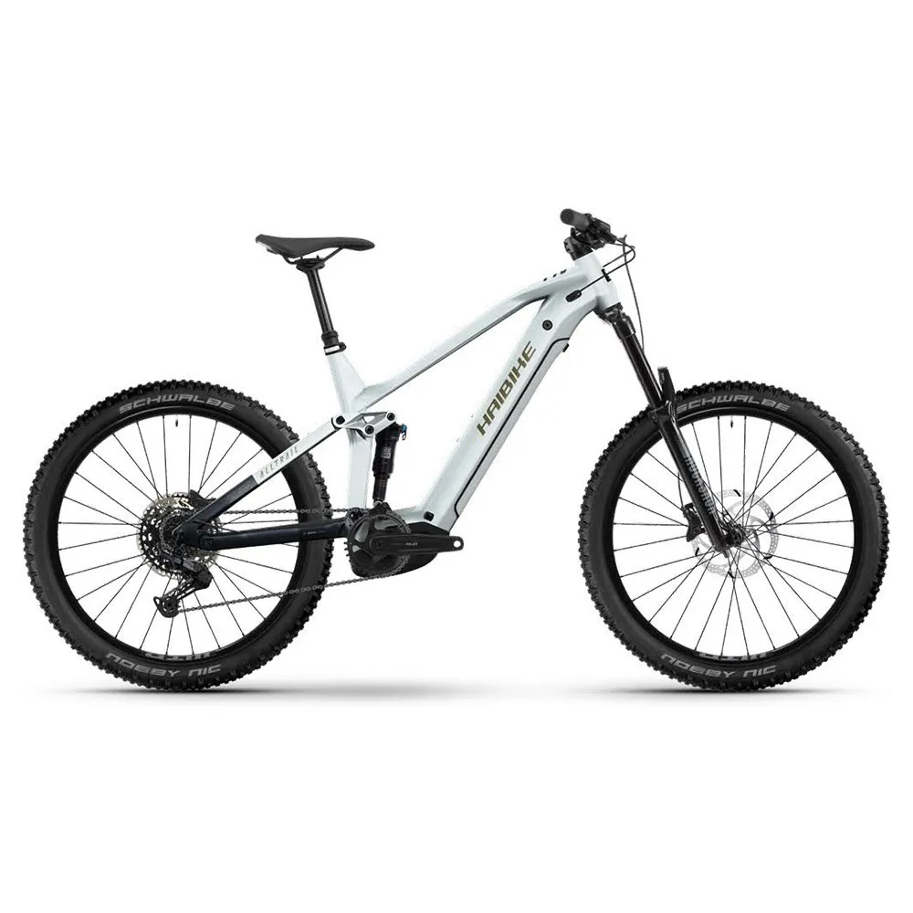 HAIBIKE Alltrail 8 27.5´´ Cues 2025 Elektrische Mountainbike, White / blue / gold, S, 600Wh HAIBIKE Alltrail 8 27.5´´ Cues 2025 Elektrische Mountainbike, White / blue / gold, S, 600Wh
