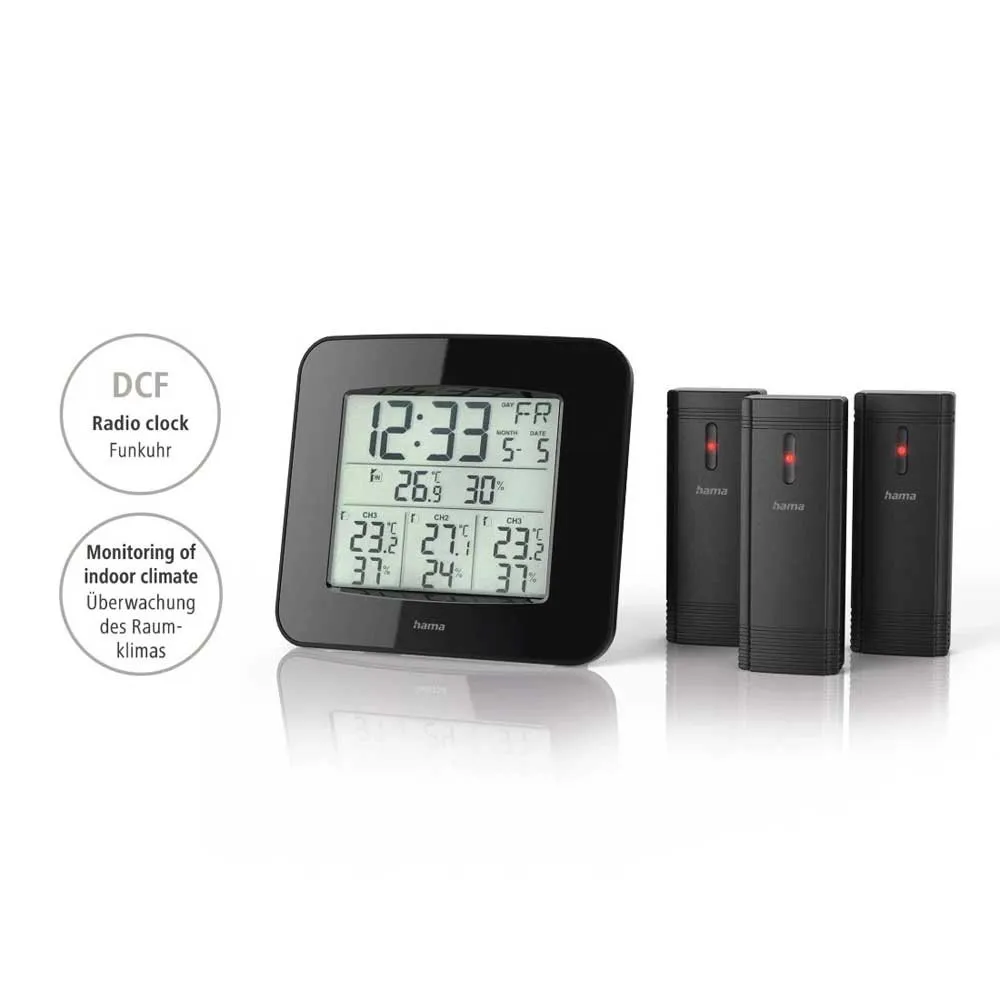 Hama Ews-trio Wetterstation, Black, One Size Hama Ews-trio Wetterstation, Black, One Size