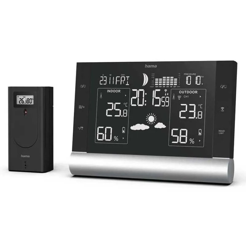 Hama Line L Wetterstation, Black, One Size Hama Line L Wetterstation, Black, One Size